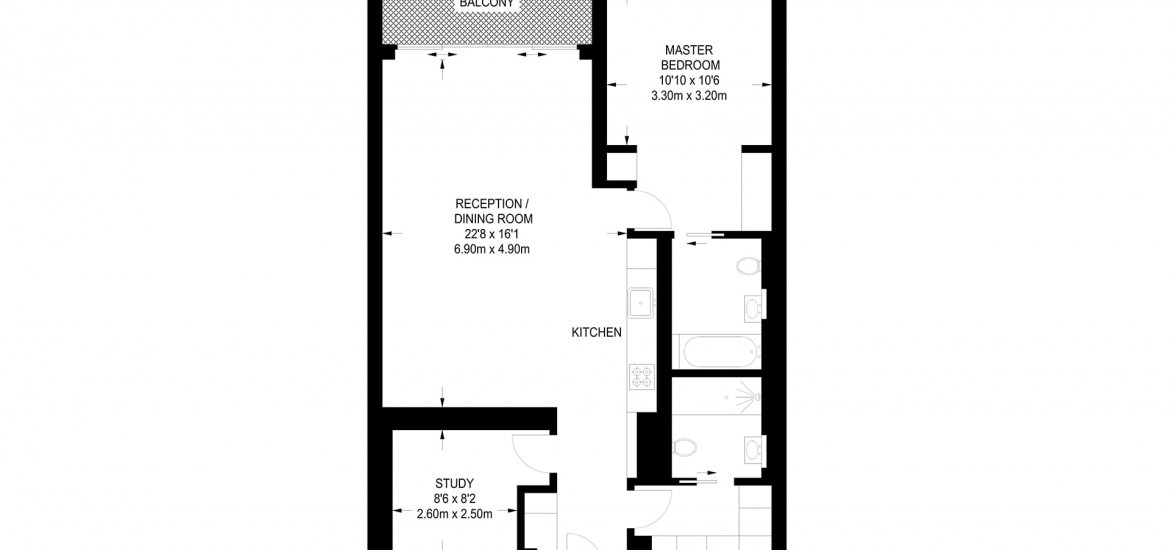 Квартира в Мерилибон, Лондон, Великобритания 1 спальня, 899фт2 № 830 - 2