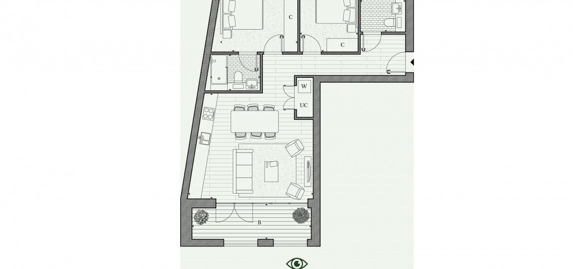 Квартира в Ноттинг-Хилл, Лондон, Великобритания 2 спальни, 778.2фт2 № 469 - 2