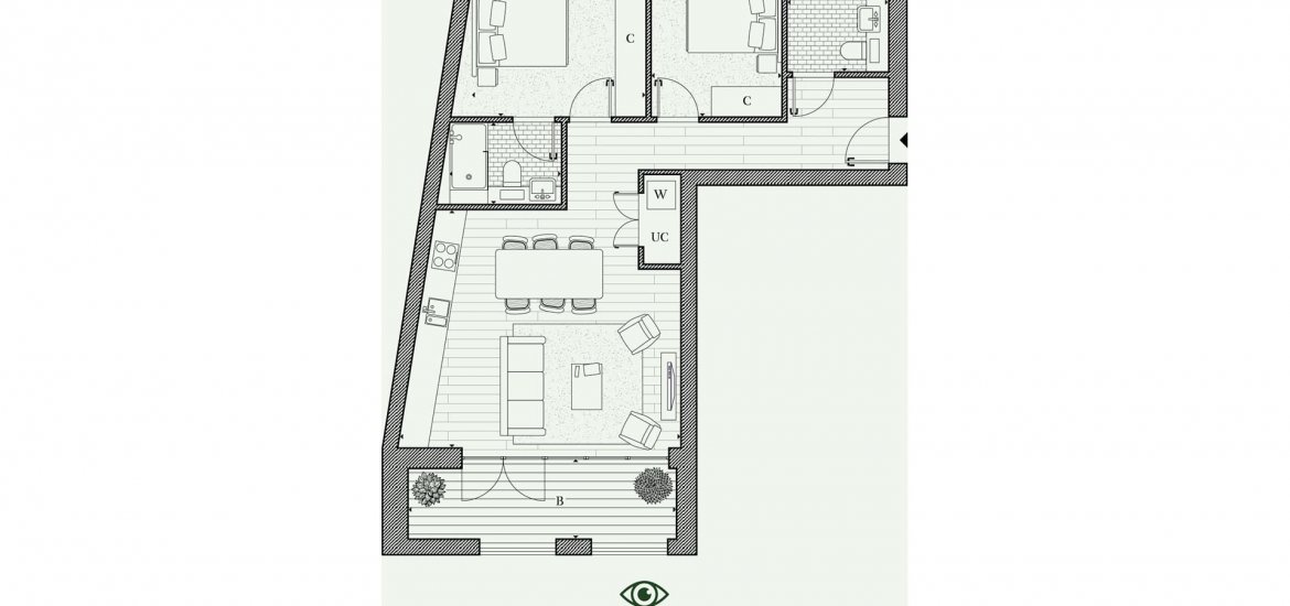 Квартира в Ноттинг-Хилл, Лондон, Великобритания 2 спальни, 778.2фт2 № 473 - 3