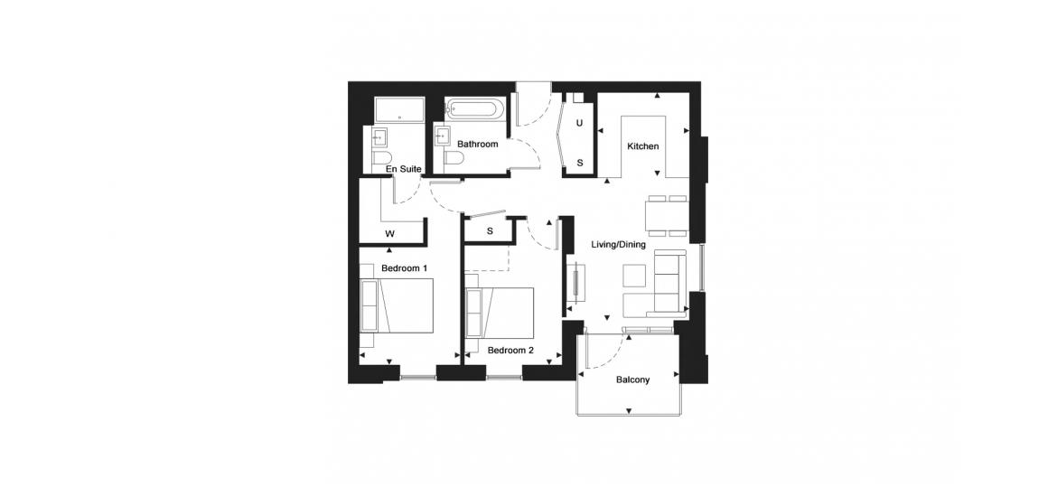 CLARENDON MOSELLE GARDENS 678 SQ.FT E1.01.01