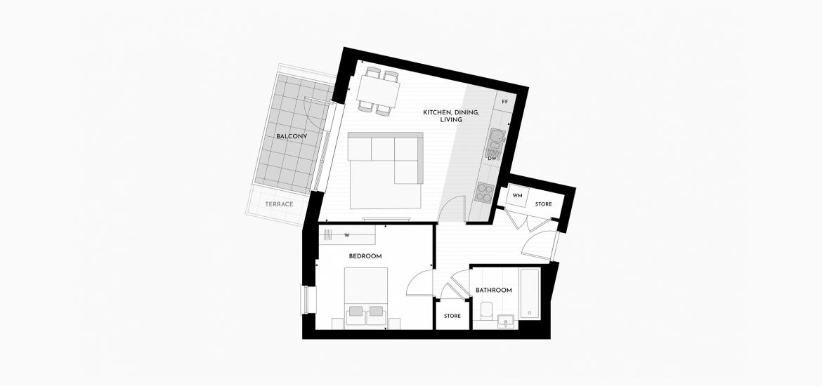 HANWELL SQUARE 560 SQ.FT 1BDRM B2.05