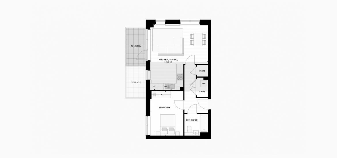 HANWELL SQUARE 581 SQ.FT 1BDRM B4.06