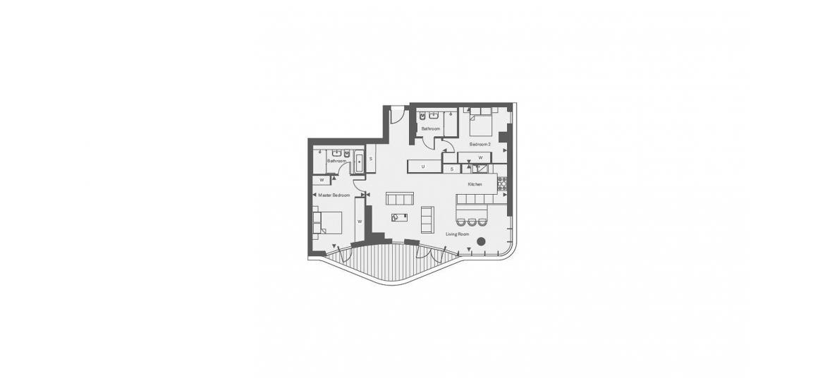 TRIPTYCH BANKSIDE 1175 SQ.FT 2BDRM APT 1602