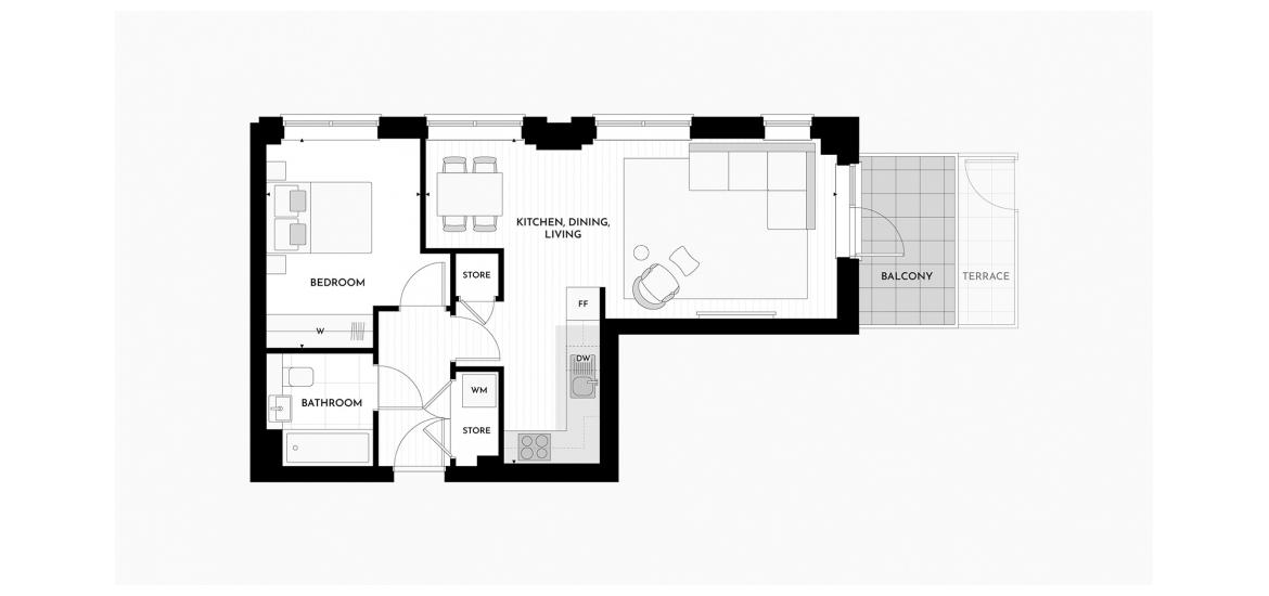 HANWELL SQUARE 576 SQ.FT 1BDRM B1.07