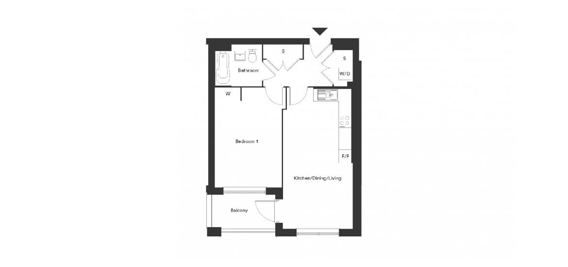 542 SQ.FT 1 BDRM