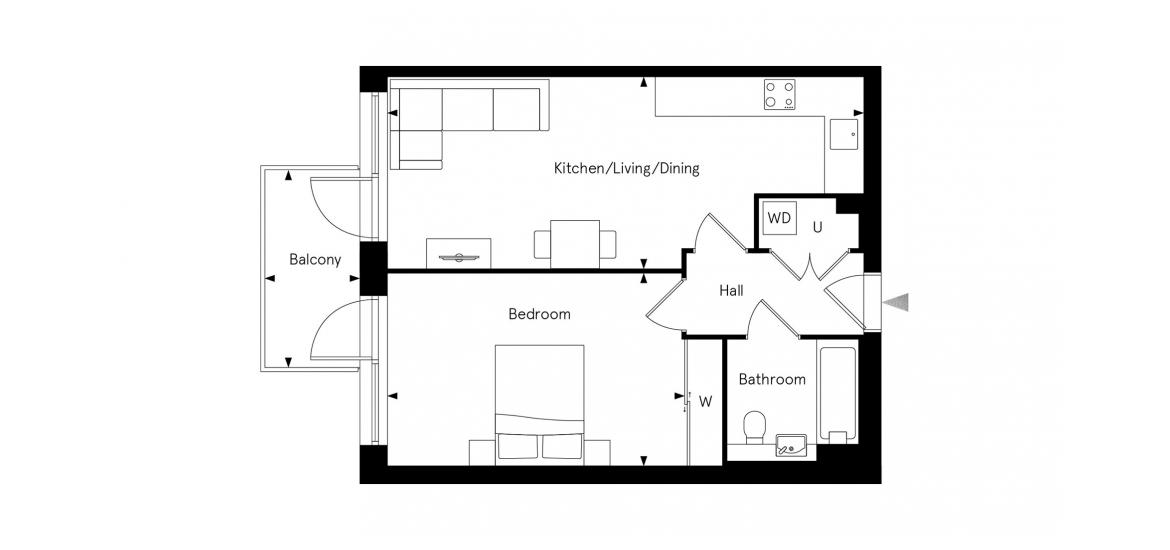 KEW BRIDGE RISE 546 SQ.FT 1 BDRM