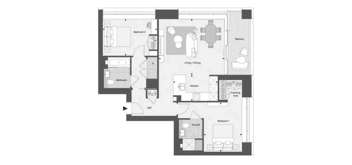 00Layouts The Regent at Camden Goods Yard 2 BEDROOM 883 SQ.FT №2161