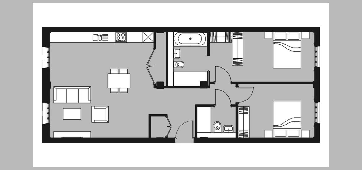 Layouts Ashlar House at County Hall Kingston 2 BEDROOM 706 SQ.FT № 2195