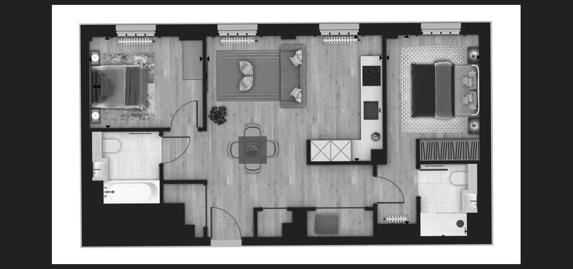 Layouts Harris Court at County Hall Kingston 2 BEDROOM 734 SQ.FT № 2240