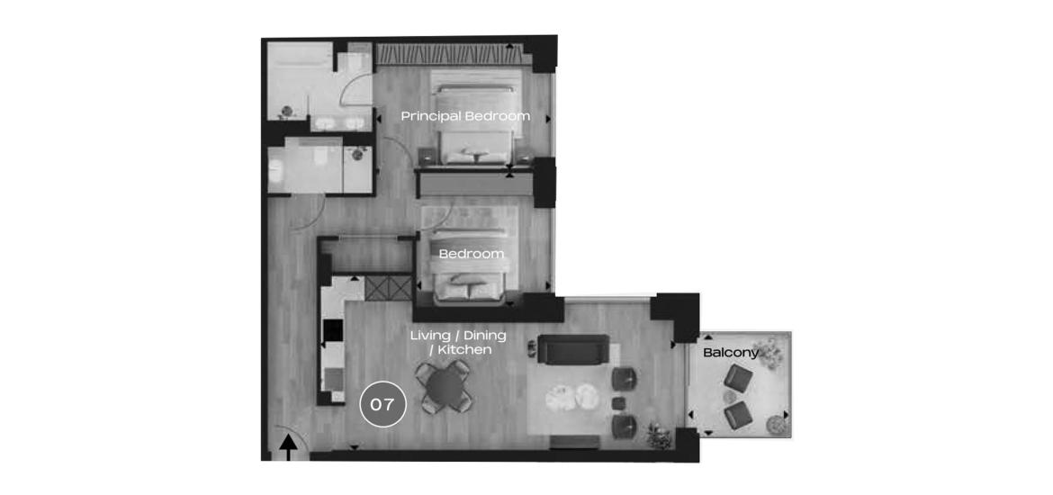 Layouts Ransome's Wharf 2 BEDROOM 967 SQ.FT № 2288