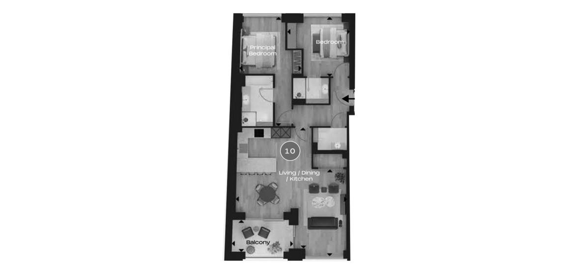 2BR 966 SQ.FT