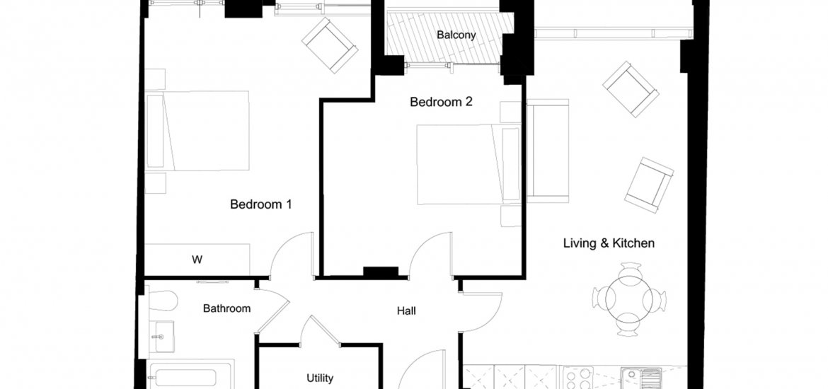 Apartment in Palmers Green, London, UK, 2 bedrooms, 791 sq.ft No. 940 - 2