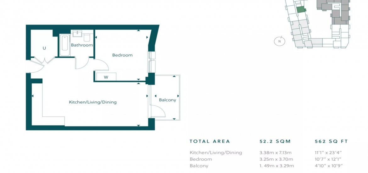 Apartment in South Acton, London, UK, 1 bedroom, 562 sq.ft No. 161 - 6