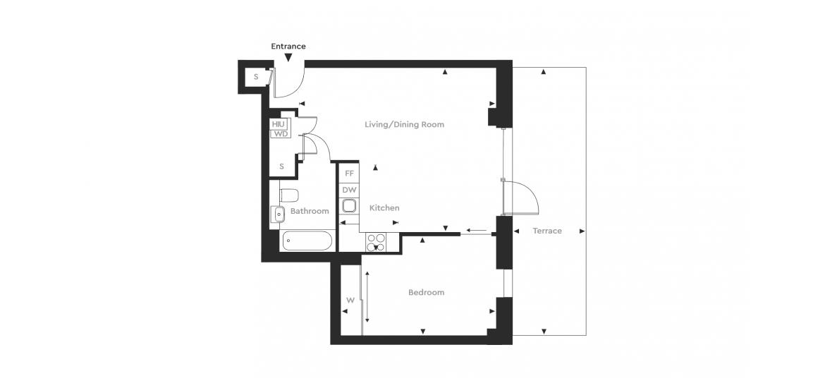 KIDBROOKE SQUARE 551 SQ.FT 1BDR