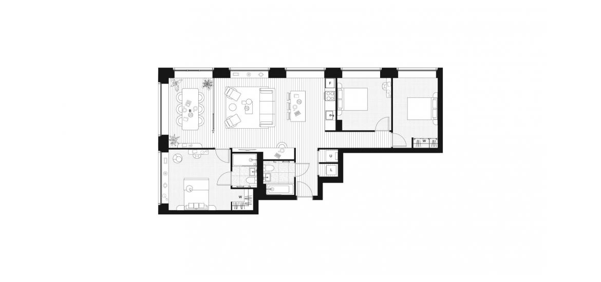 RIVERSCAPE 1142 SQ.FT 3BDR