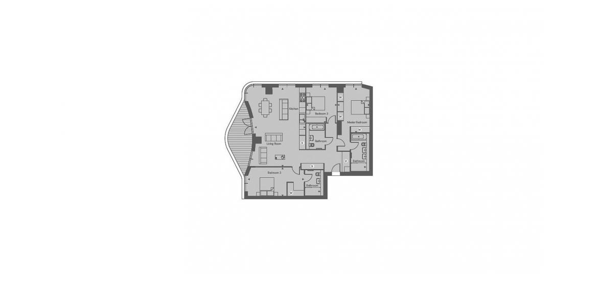 TRIPTYCH BANKSIDE 1466 SQ.FT 3BDRM APT 107