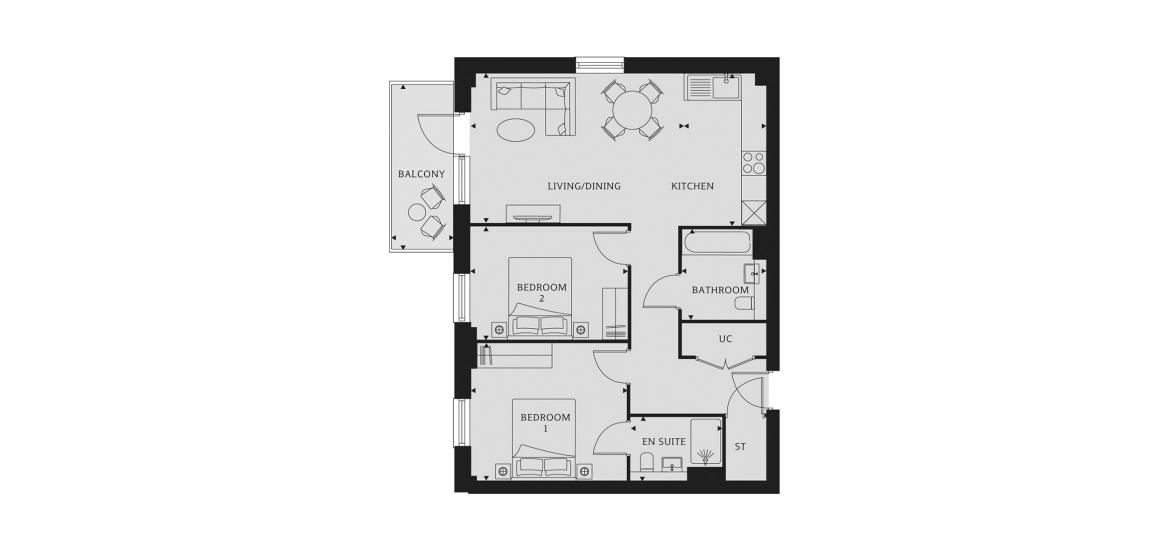 EASTMAN VILLAGE ROBERTSON 758 SQ.FT 2 BDRM