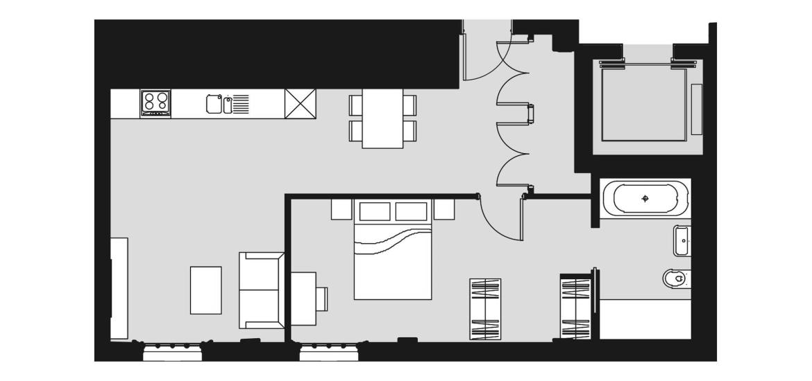 Layouts Ashlar House at County Hall Kingston 1 BEDROOM 573 SQ.FT № 2194