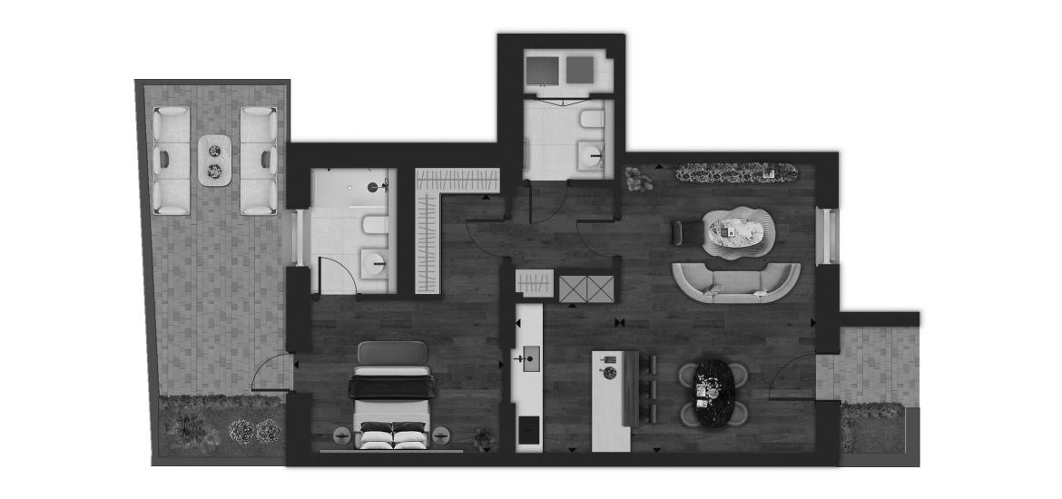 Layouts Fifty Brook Green 1 BEDROOM 799 SQ.FT № 2205