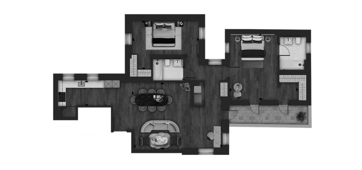 Layouts Fifty Brook Green 3 BEDROOM 1276 SQ.FT № 2212