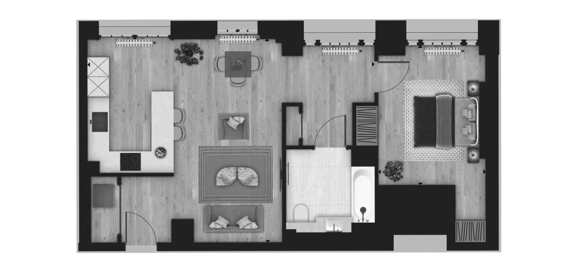 Layouts Harris Court at County Hall Kingston 1 BEDROOM 720 SQ.FT № 2236