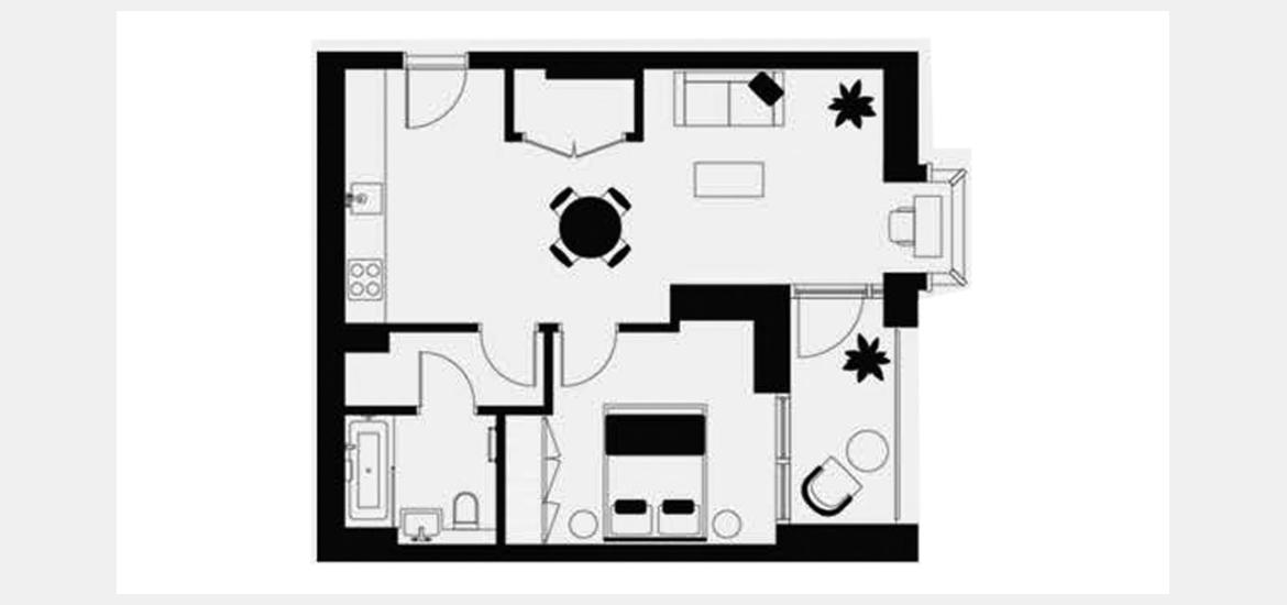 00Layouts The HiLight 1 BEDROOM 541 SQ.FT № 2356