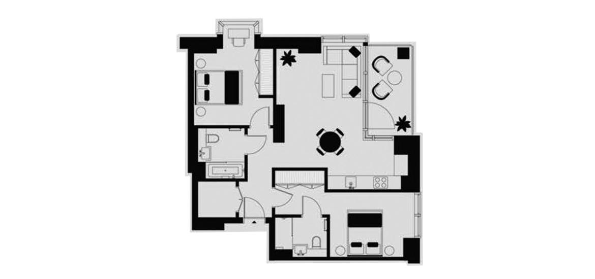 00Layouts The HiLight 3 BEDROOM 770 SQ.FT № 2357